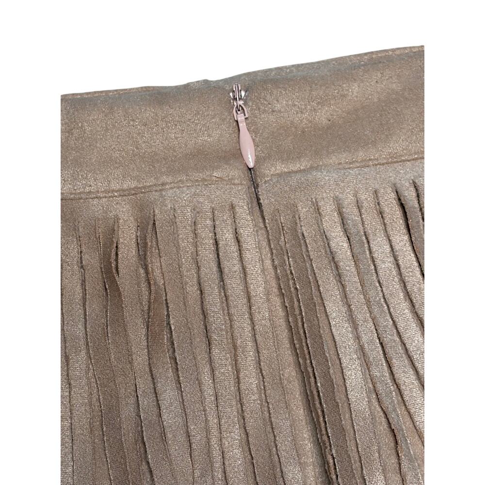 Cavender's Taupe Fringed Mini Skirt size Small New - Picture 7 of 9